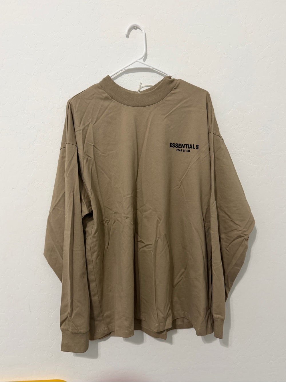 Essentials Long Sleeve Tee in Taupe Brown - Mens Large